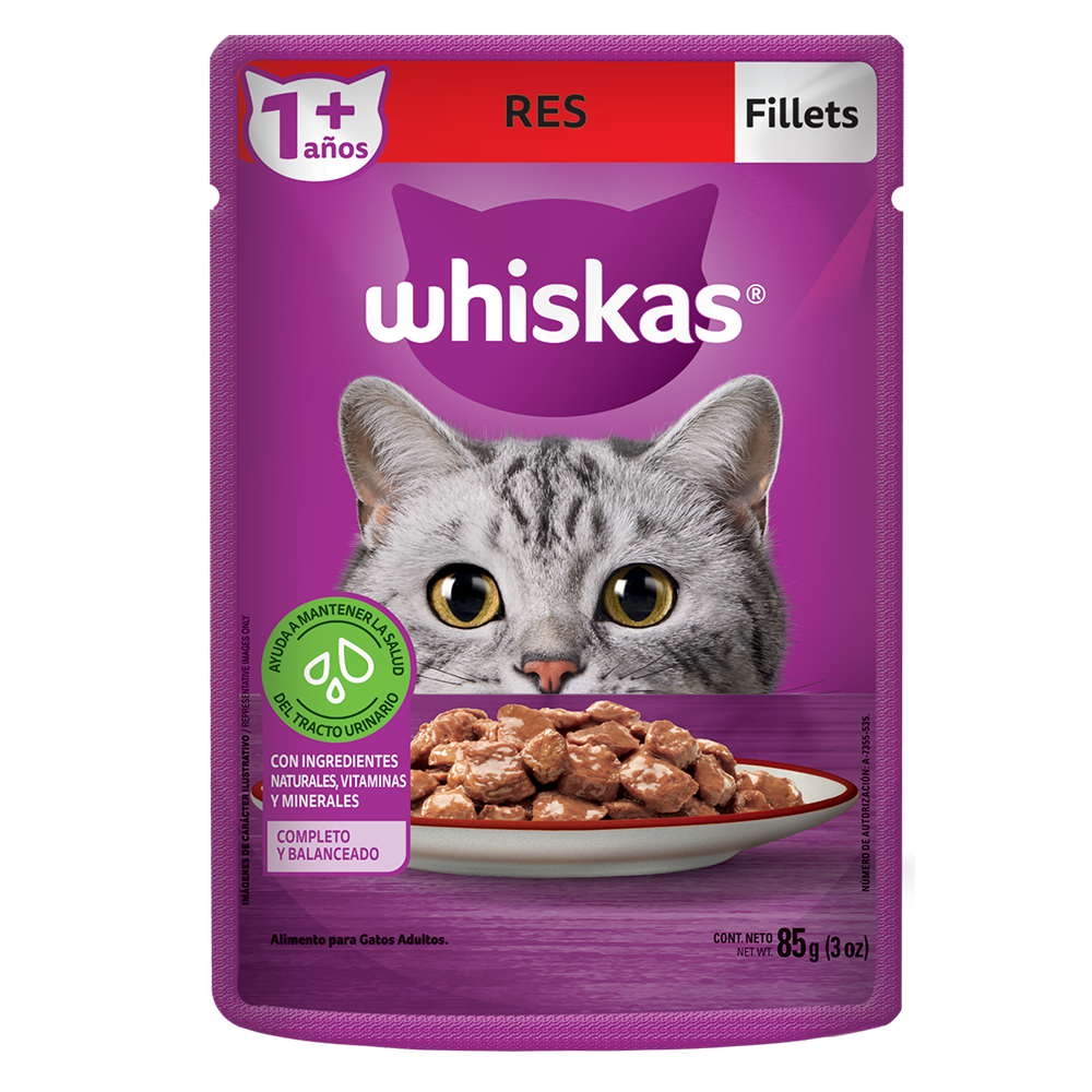 Whiskas® Alimento Húmedo para Gatos Res en Fillets - 1